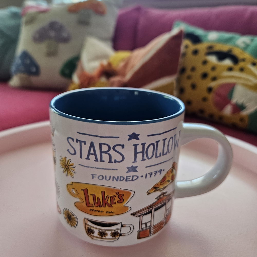 Stars Hollow Ceramic Mug - White and Blue